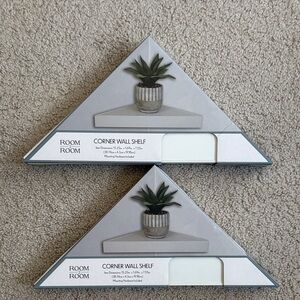 Room 2 Room White Corner Wall Shelves - Set of 2